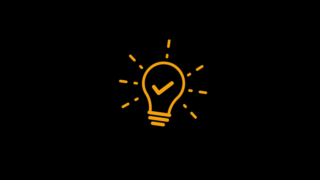Animazione di icona di idea e pensiero innovativo isolata su sfondo nero