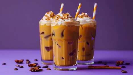café helado con crema batida y caramelo