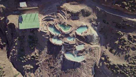 natural hot spring pools of termas valle de colina in cajon del maipo near santiago in chile