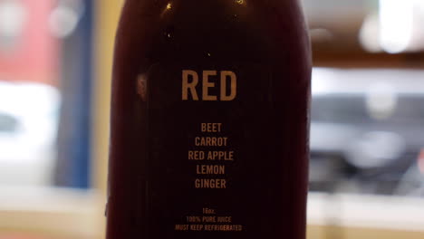 Red-Beet-and-Carrot-Juice-From-Detox-Cleanse-Recipe,-Close-Up-Shot-Handheld