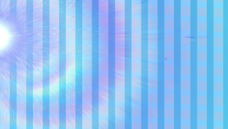 digital animation of spot of light and lens flare against stirpes on blue background