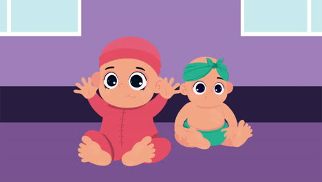 cute little babies girls characters animation