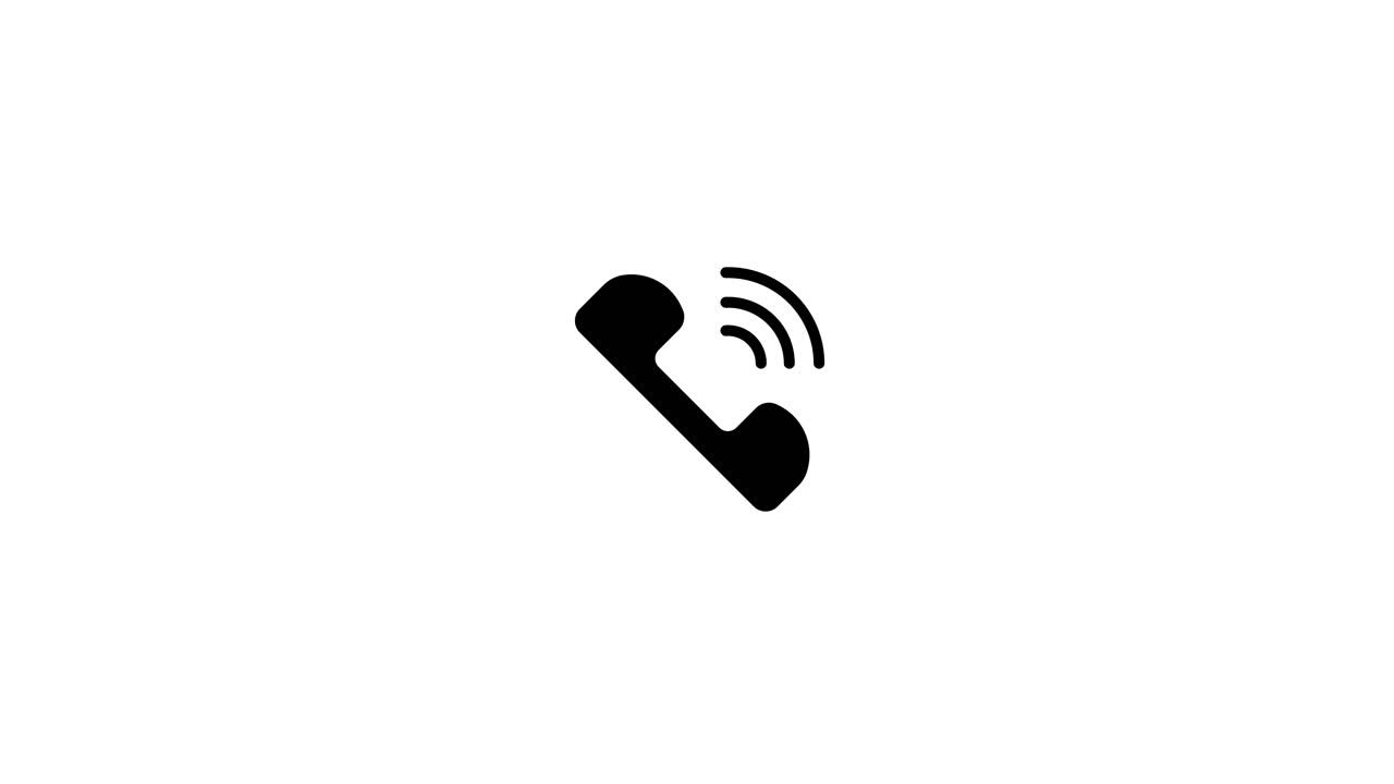 Icona animata di telefonata che squilla su sfondo bianco