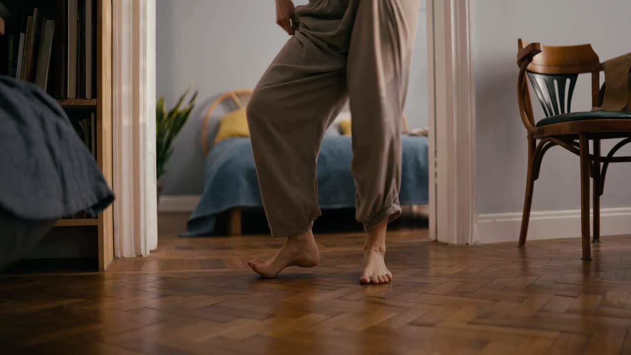 Interior of a room with a person and furniture