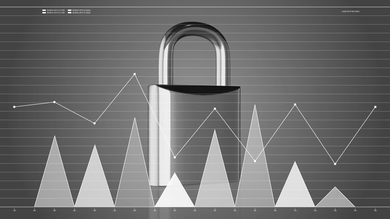 데이터 보호, 디지털 보안, 그래프 다이어그램으로 애니메이션