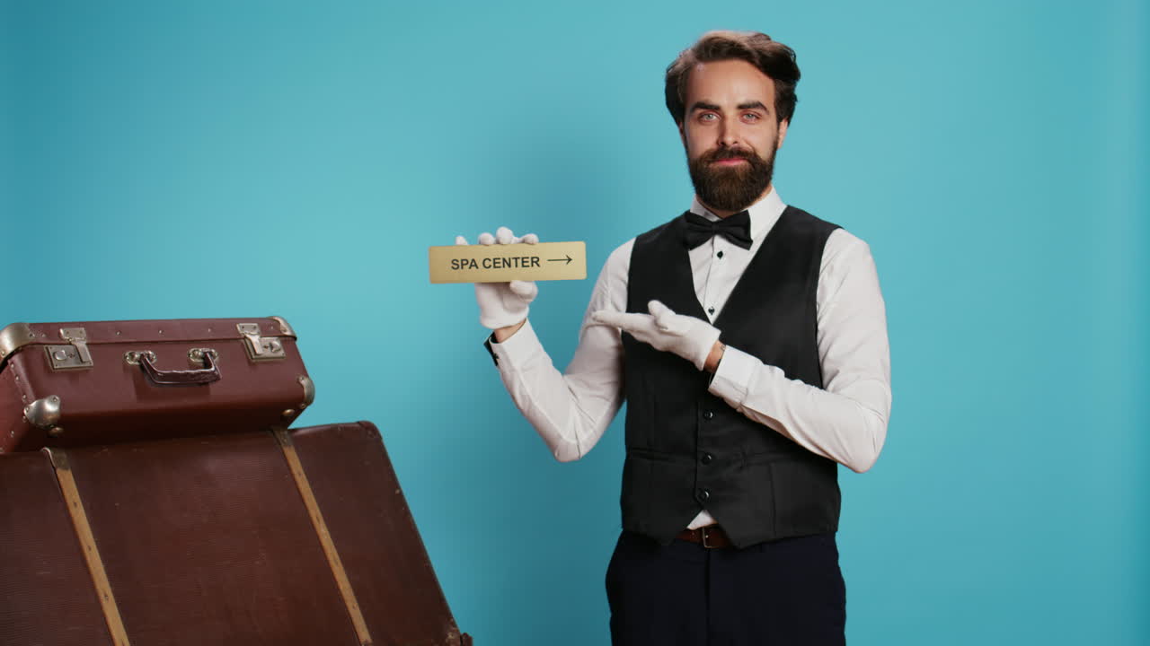 porter muestra la dirección del centro de spa.