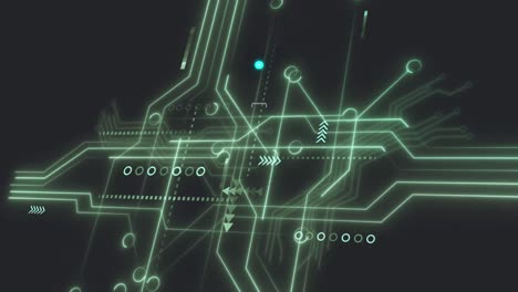 animación del círculo de neón a través de una red de conexiones