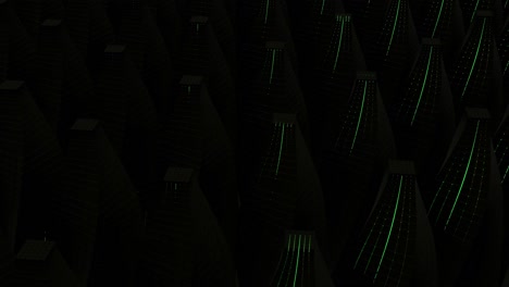 abstract 3d geometric pattern with green lines