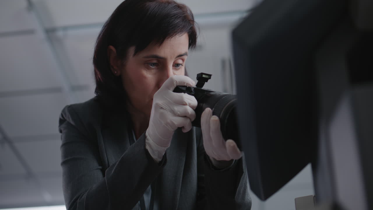 investigación forense con una cámara