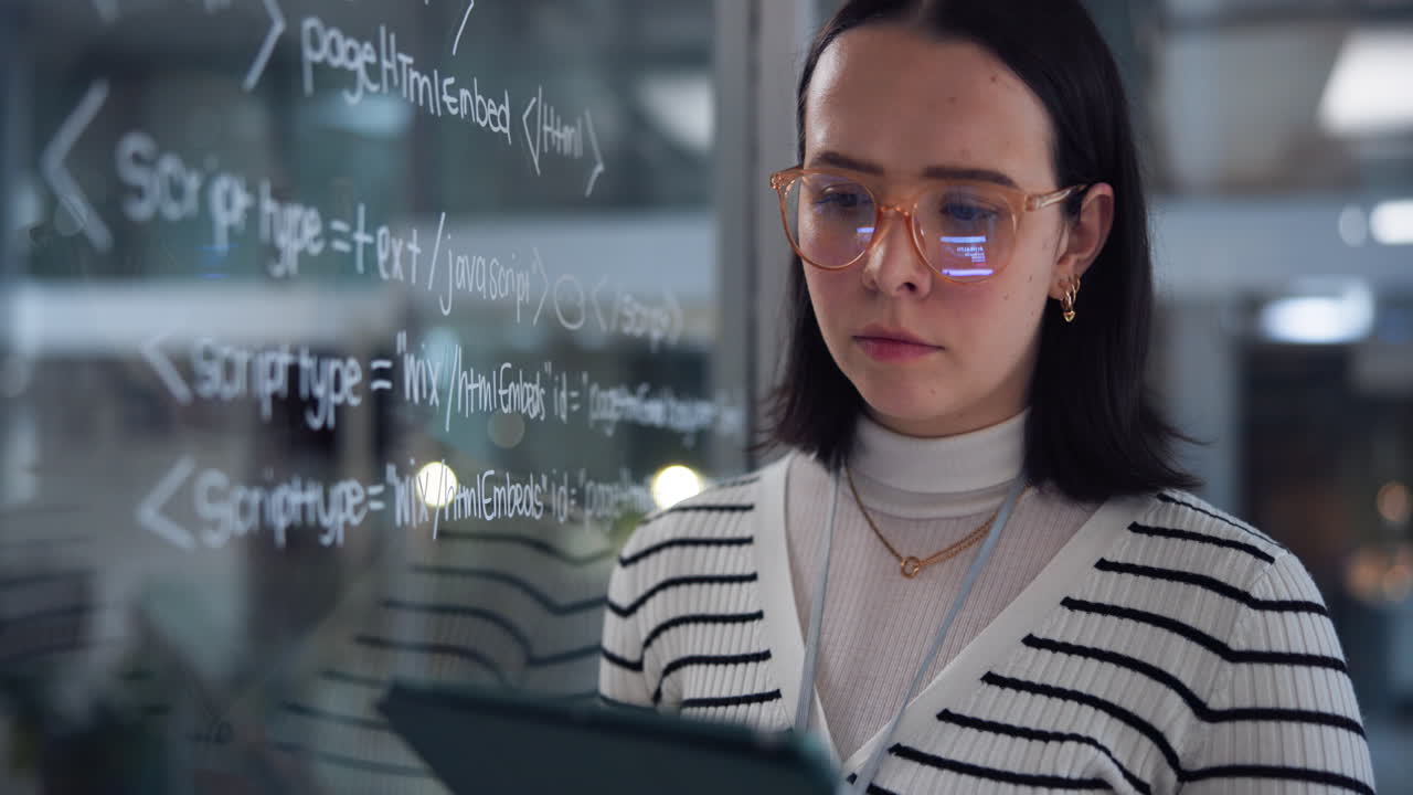 A female programmer coding