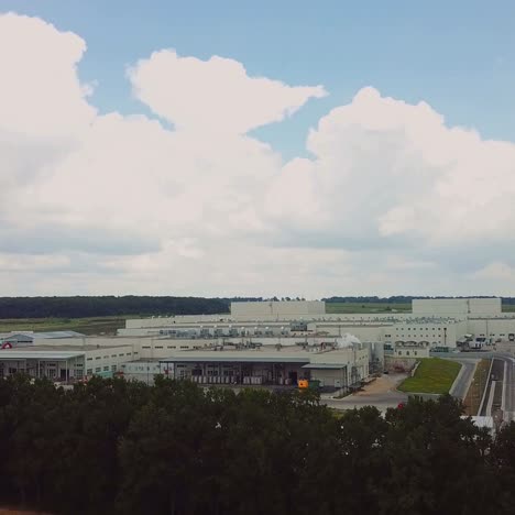 aerial view of modern industrial factory