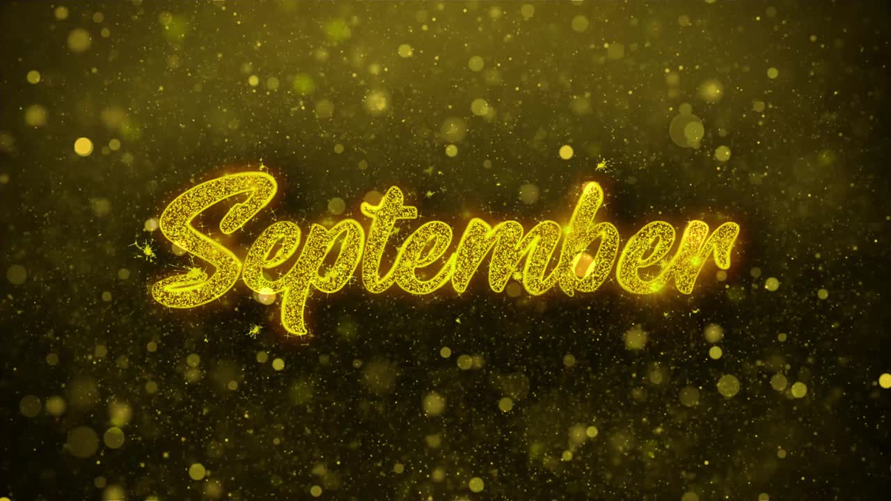 September Month Glitter Text