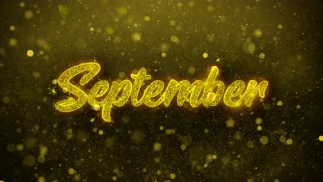 september month glitter text