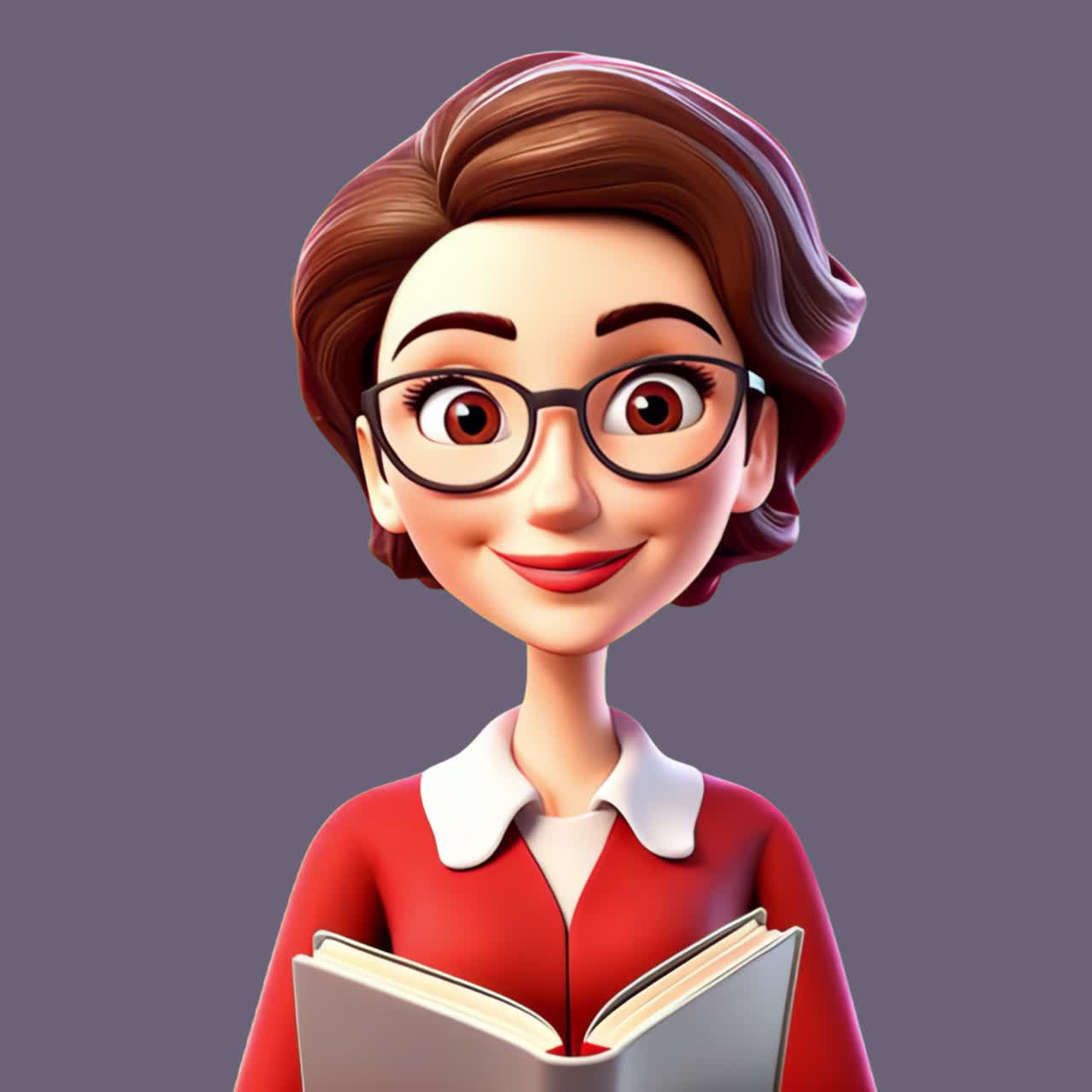 Animated woman reading book happily animation isolated asset ...