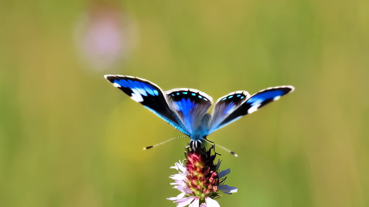 Beautiful Blue Butterfly on a Flower