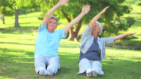 Mature-couple-doing-their-stretches