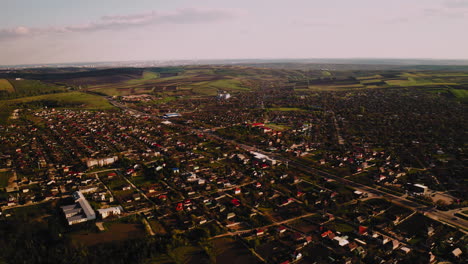 establishing shot of magdacesti village, moldova