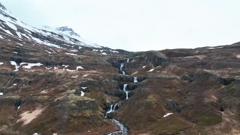 stunning nature scenery klifbrekku waterfall in mjoifjordur, east iceland