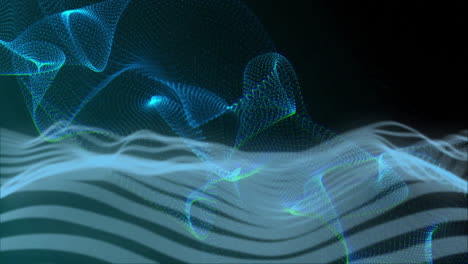 abstract waves and flowing lines animation over dark background