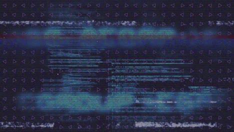 animación de codificación binaria y procesamiento de datos sobre procesamiento de datos púrpura y verde