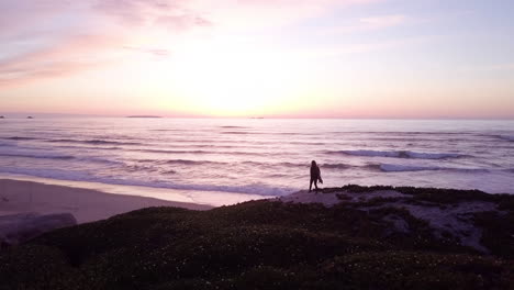 sunset surfer on the beach