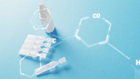 Animation-of-dna-strand-diagrams-with-data-processing-over-medication-ampoules