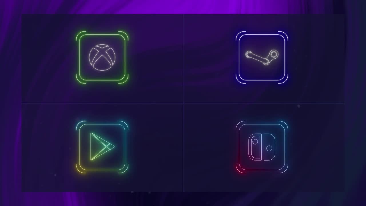 Neon Gaming Icons for After Effects