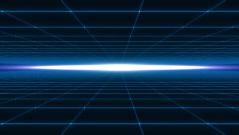 motion graphic of blue color light beam with digital grid, technology abstract background concept seamlesss loop video