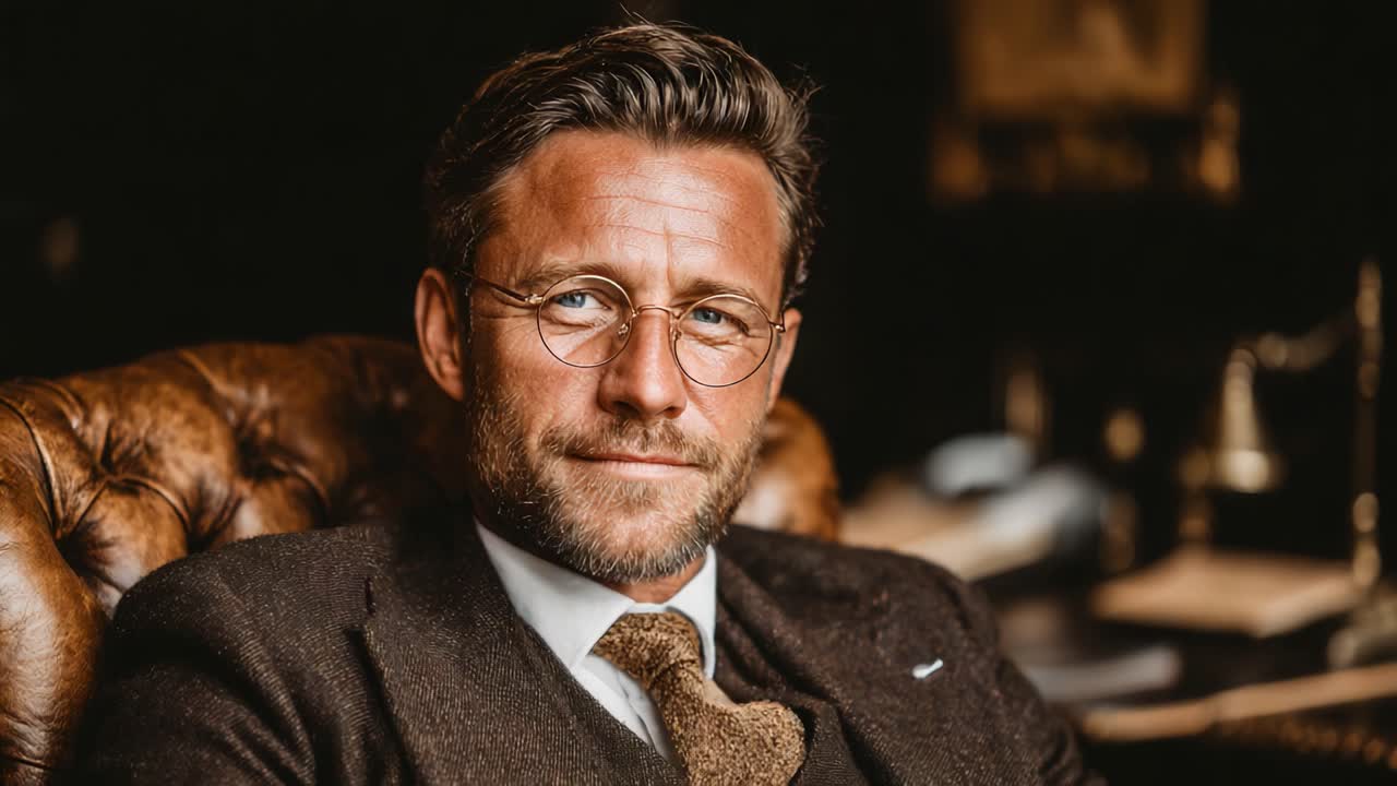 A Portrait of Contemplation: Capturing the Essence of a Thoughtful Individual in a Classic Setting, Balancing Elegance and Depth in Two Frames