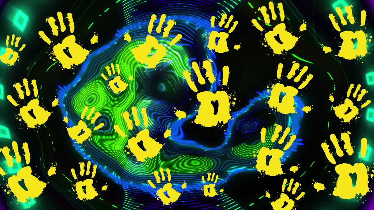 모양 위에 있는 손자국 애니메이션