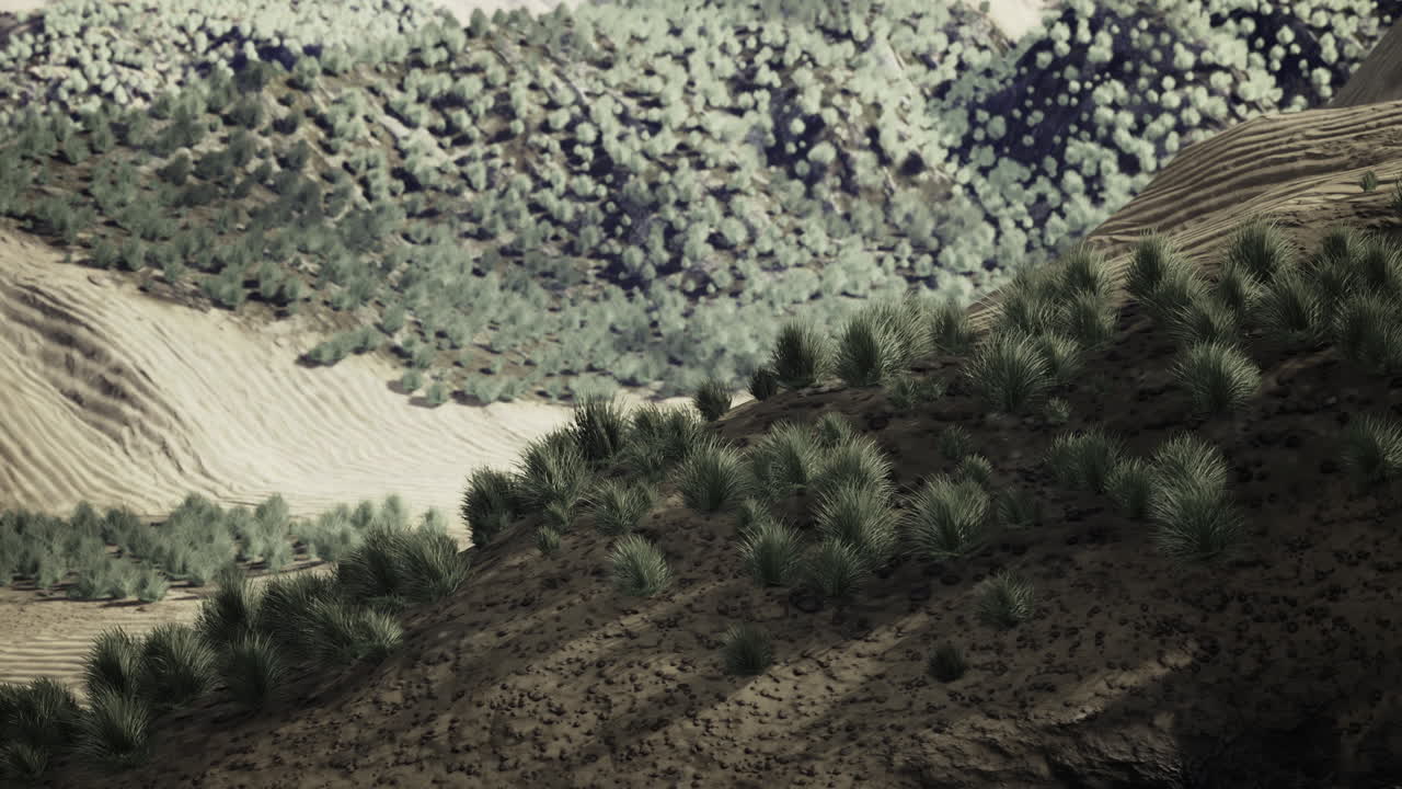 Majestic landscape featuring rolling hills and fragrant vegetation in sunlight