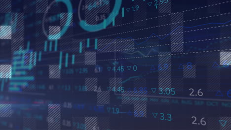 animación del procesamiento de datos financieros sobre un fondo negro