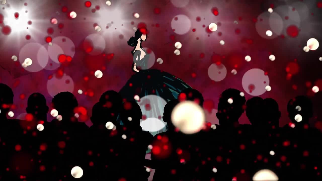 패션 쇼 에서 패션 모델 의 패션 드로잉 의 애니메이션