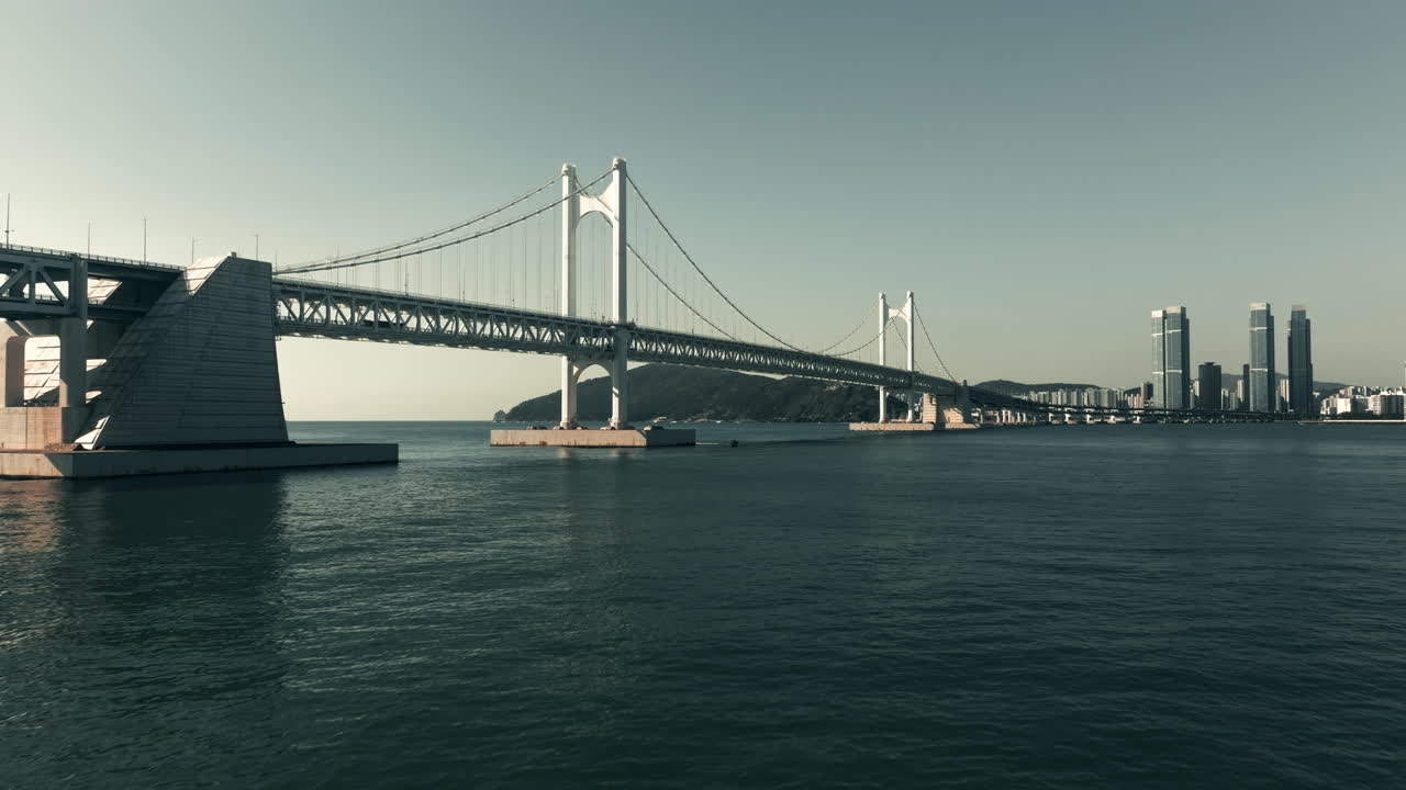 Cable-stayed Bridge over Water in South Korea