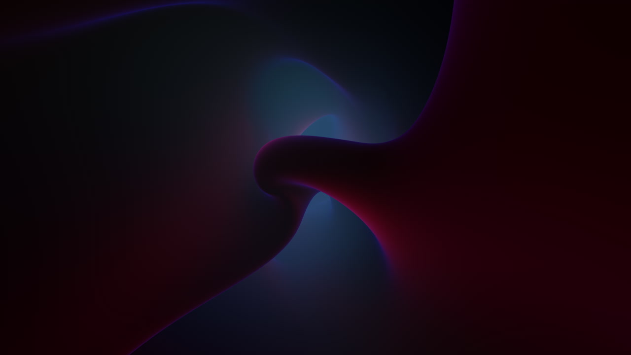 Flowing futuristic neon dark blue waves