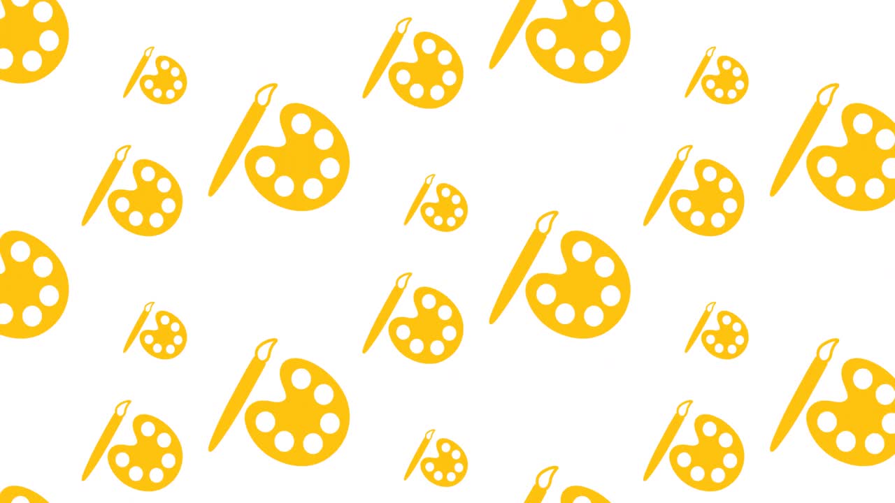 Animation of school items icons moving on white background