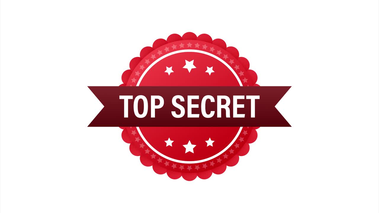 최고 비밀 빨간 라벨, 색 배경에 우표, 주식 일러스트레이션