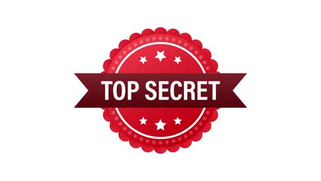 top secret red label, stamp on white background.  stock illustration.