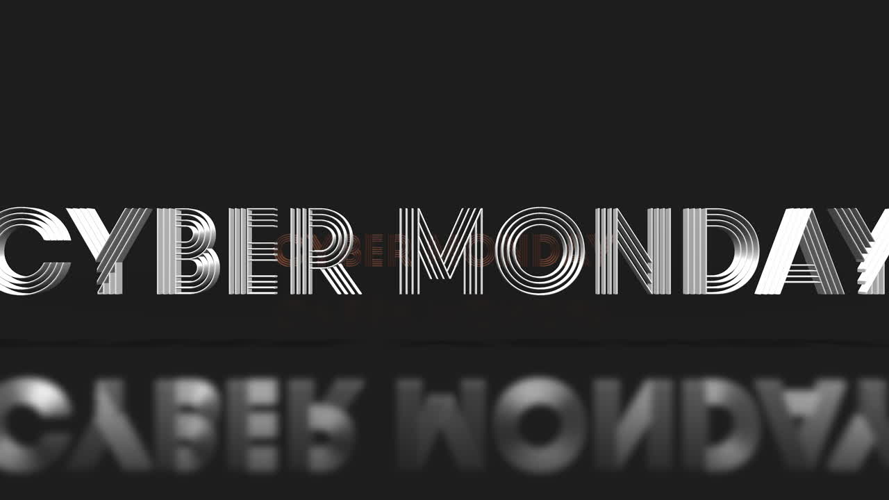 texto de lunes cibernético rodante en degradado negro