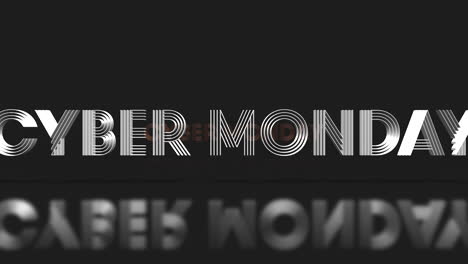 rolling cyber monday text on black gradient