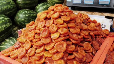 dried apricots at a market