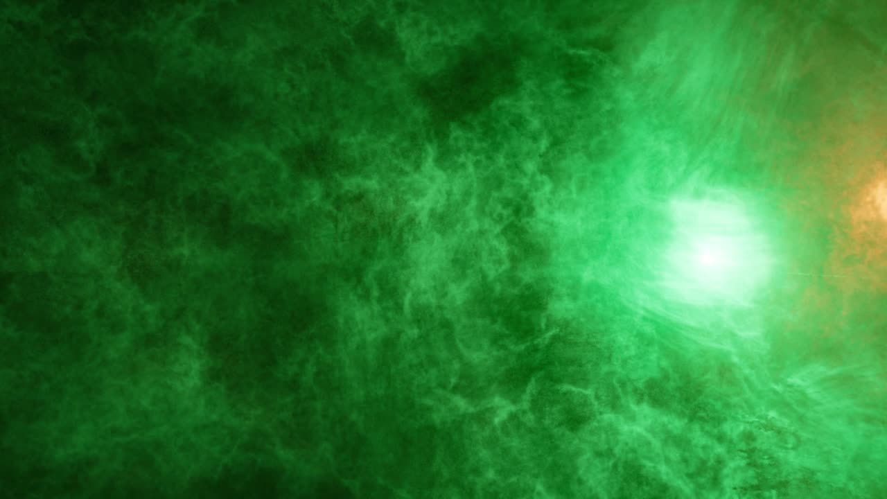 animación de bucle sin costuras abstracta de volar a través de la nebulosa espacial