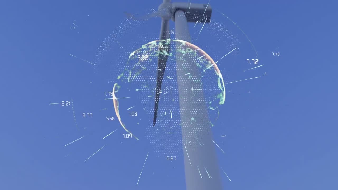 풍력 터빈과 디지털 지구