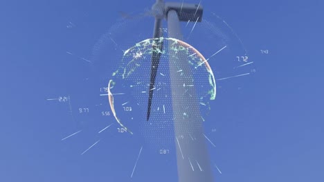 turbina eólica y un globo digital