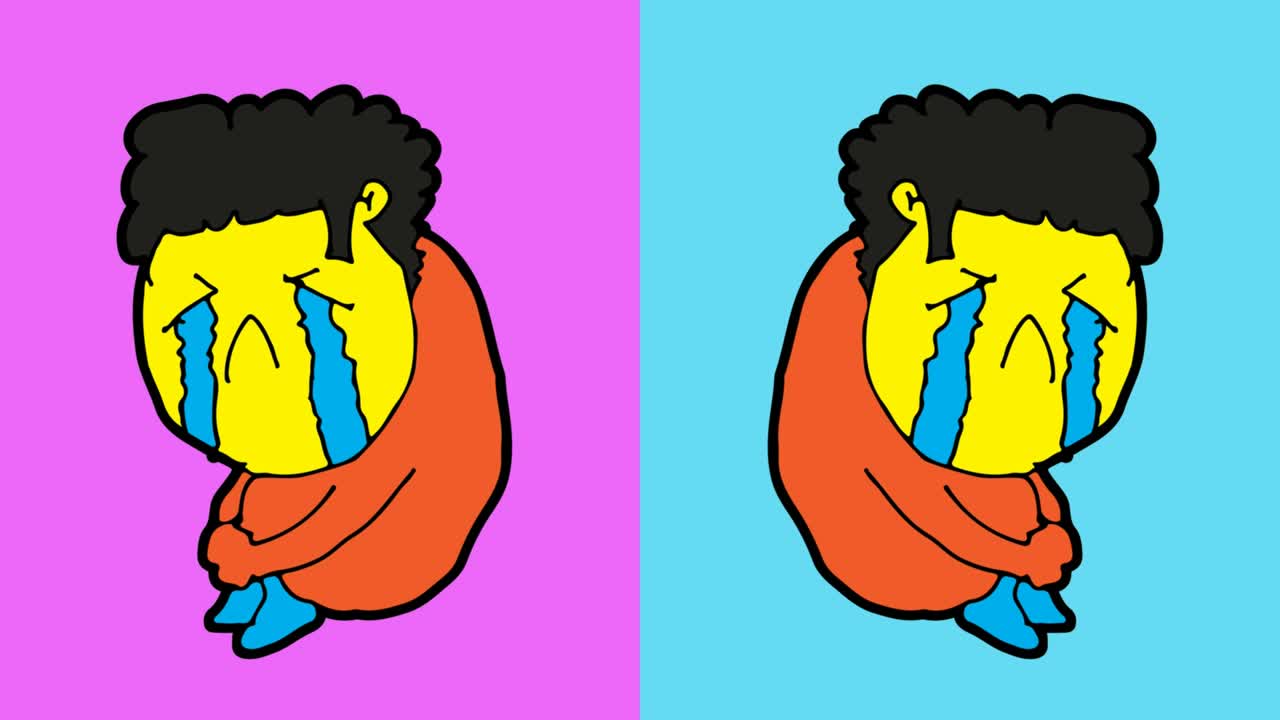 kids drawing pop art seamless background with theme of crying