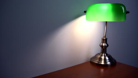 green reading lamp in a luxury bedroom