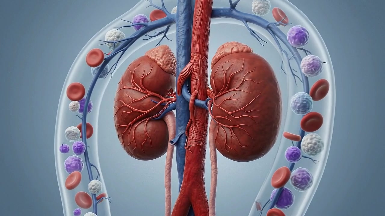 3D Medical Animation of Human Kidneys and Blood Circulation