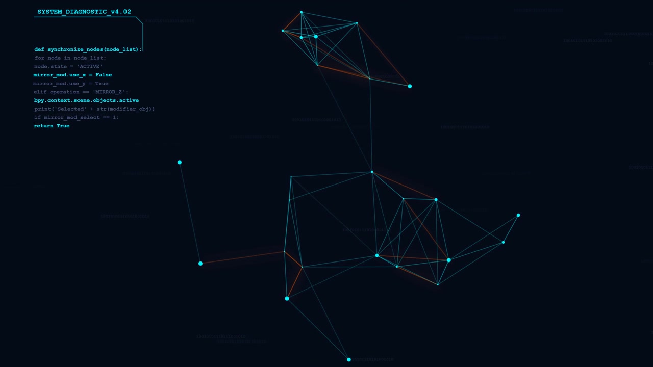 Abstract Digital Network Visualization with Programming Code Overlay