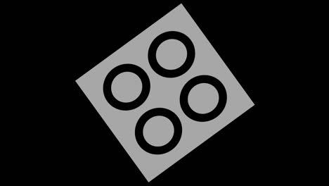 graphic object in black and white with stroboscopic and hypnotic effect, which rotates clockwise decreasing the size from full screen to disappearing in the center, in 16: 9 video format