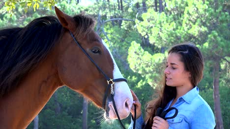 woman and his horse, equestrian center, france